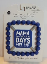 Tunno Tots Silicone Teether 0+ "Mama said there'd be days like this" Dark Blue