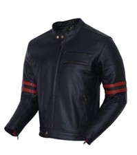 Mens Black Genuine Cow Leather Biker Motorbike Motorcycle Racer Jacket Ce Armour