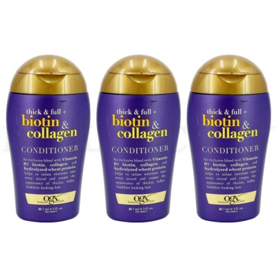 OGX Thick & Full + Biotin & Collagen Conditioner 3 Ounce - Lot of 3