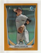 brian schales 2014 bowman chrome mini orange 01/10 marlins