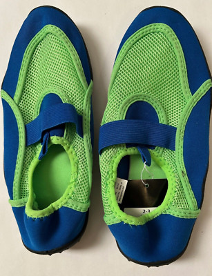 BOY or GIRL WATER SHOES Blue and Gree -Youth Size 2-3-Brand-Athletic Work NEW
