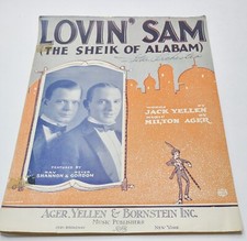 1922 Lovin' Sam the Sheik of Alabam Sheet Music by Jack Yeller and Milton Ager