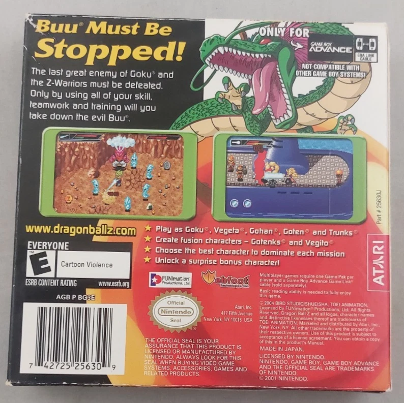 Dragon Ball Z: Buu's Fury (Nintendo Game Boy Advance, GBA 2004) CIB / Complete - Image 3 of 4