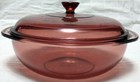 Vtg. ORIGINALS CRANBERRY CORNING 2-Qt Round Covered Casserole 024 & Lid 624C — photo 2