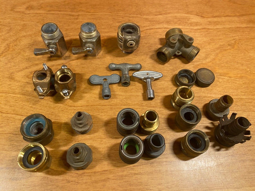 Vintage 24-pc Set of Brass/Metal Garden Hose Coupler/Fitting/Connectors