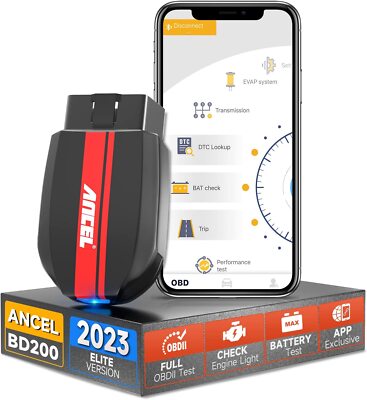 ANCEL BD200 Bluetooth OBD2 Scanner Check Engine Light Battery Car Code Reader US