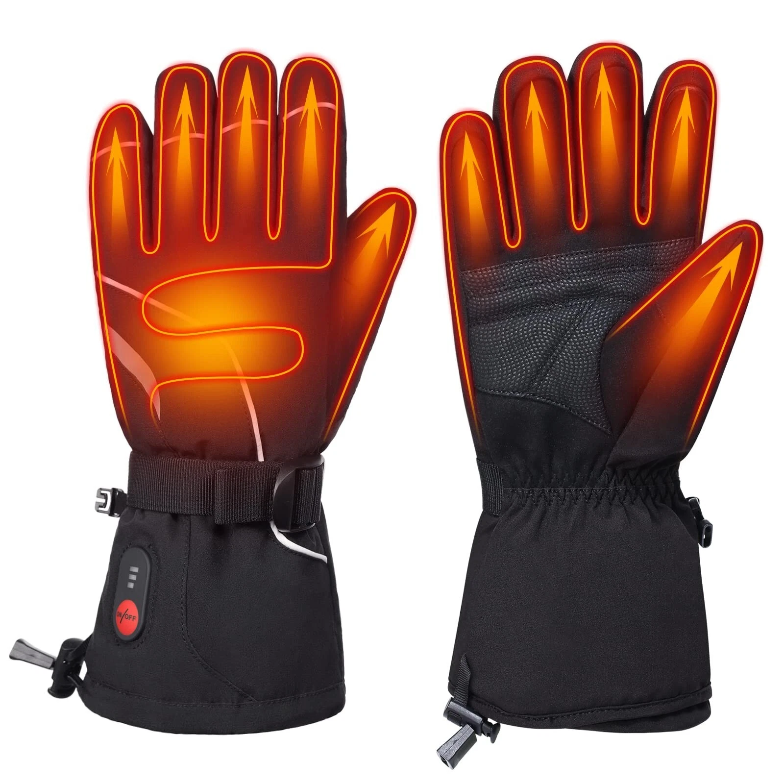 Savior Rechargeable Heated Gloves for Men & Women for Winter Outdoor XXL Black