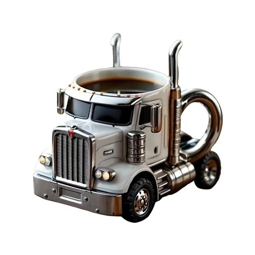 Handcrafted Semi-Truck Coffee Mug Stainless Steel Coffee Cup Men Gift - Picture 14 of 19