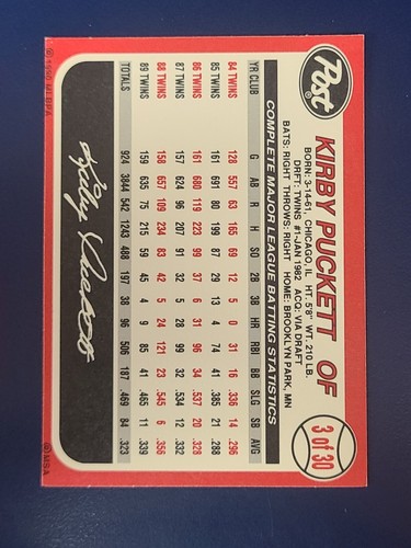 Tarjetas de béisbol 1985-1996 Kirby Puckett Minnesota Twins tú eliges - Imagen 49 de 57
