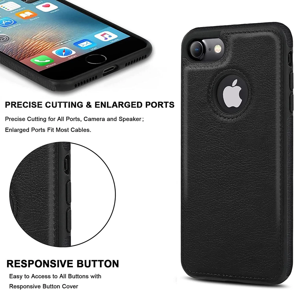 Funda delgada de cuero a prueba de golpes para Apple iPhone 7 7s 8 Plus SE 2º 3º 2022 Foto 2 de 4