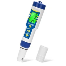 Pool Salt Tester Salinity Meter 6 in 1- Salt pH ORP TDS EC Temp Meter pH Mete...