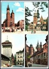 Kraków Poland Multi-View St. Mary s Basilica Wawel Castle 1973 Posted Po... K044