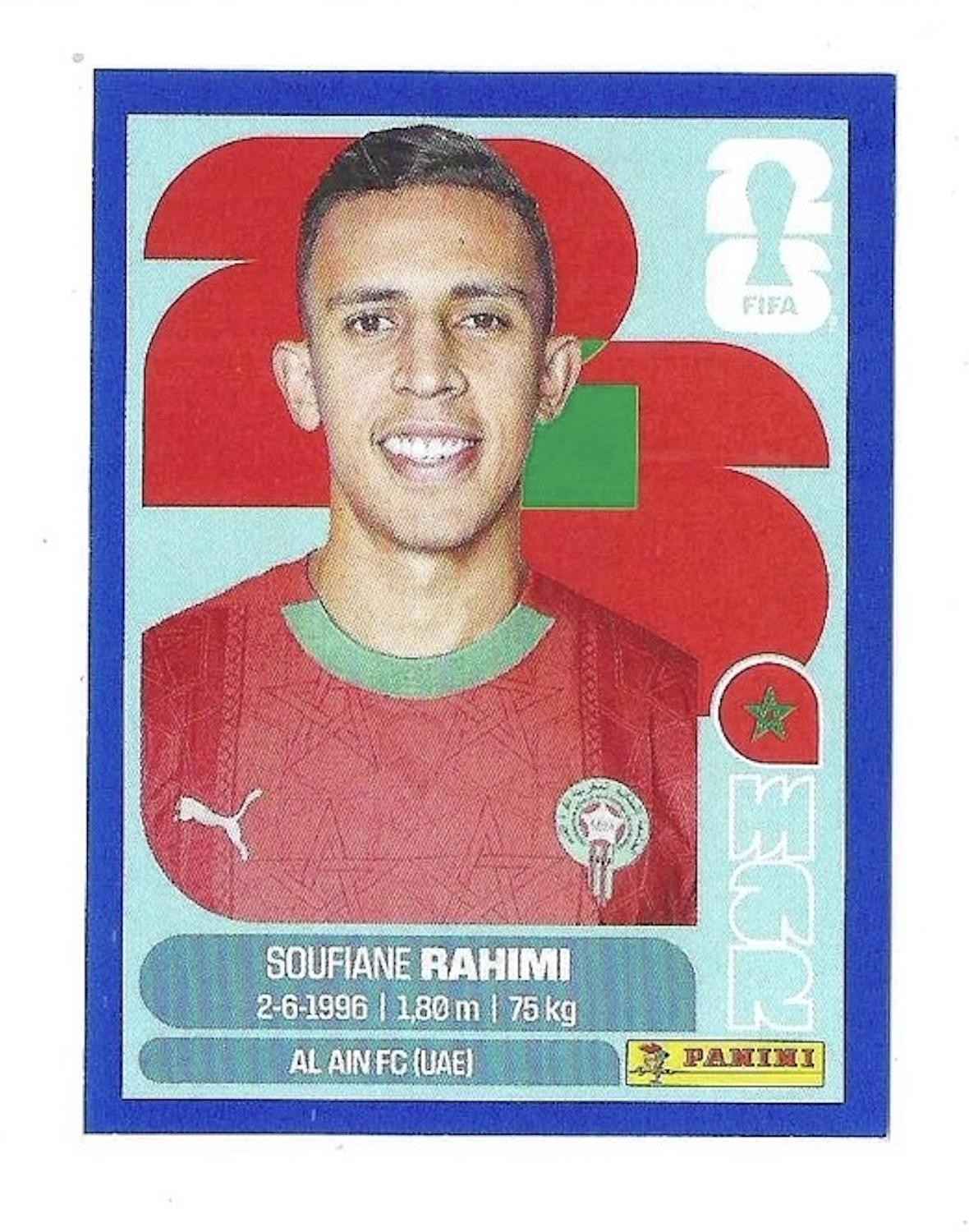 SOUFIANE RAHIMI Panini FIFA World Cup 2026 Sticker Blue Border #MAR18 Morocco