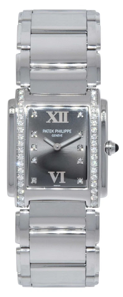 Reloj para dama Patek Philippe Twenty~4 esfera gris acero y diamante 24 4910/10A Foto 2 de 4