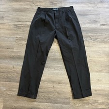 VTG Polo Ralph Lauren Hammond Pants Mens 38x32 Black Pleated Cuffed Preppy 90s