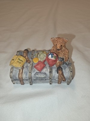 Vintage PETER FAGAN COLOUR BOX Holiday Time Teddy Bear on trunk red bucket 1988