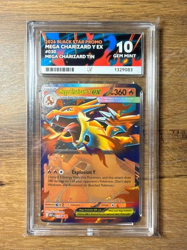 Pokemon TCG Mega Evolution Mega Charizard Y ex 030 Black Star Promo ACE Grade 10