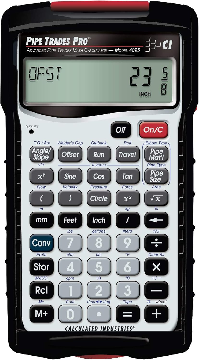4095 Pipe Trades Pro Advanced Pipe Layout and Design Math Calculator Tool for Pi