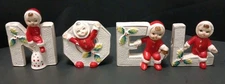 Vintage NOEL Christmas Candle Holder MCM Lipper & Mann READ