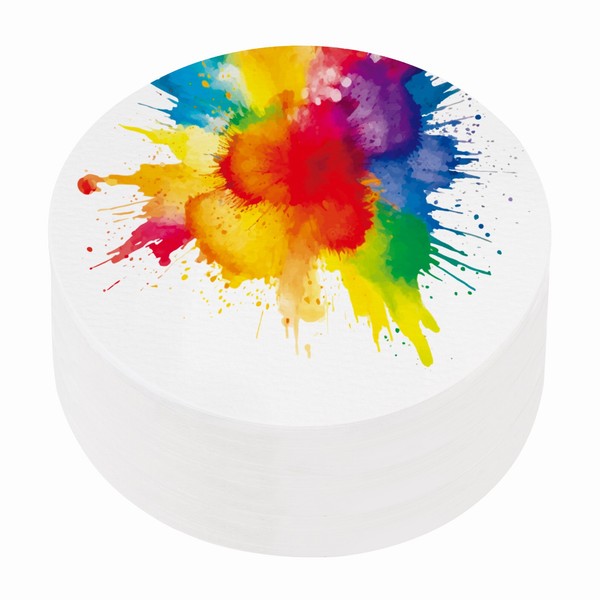 Aquarellpapier 100 BläTter, Rund 4 Zoll, 140Lb/300 Gsm, Kaltgepresst-image