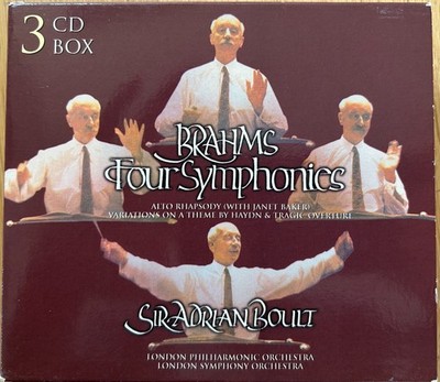 BOULT conducts BRAHMS on 3CDs: SYMPHONIES 1-4, Haydn Vars, Tragic Ov, Alto Rhaps