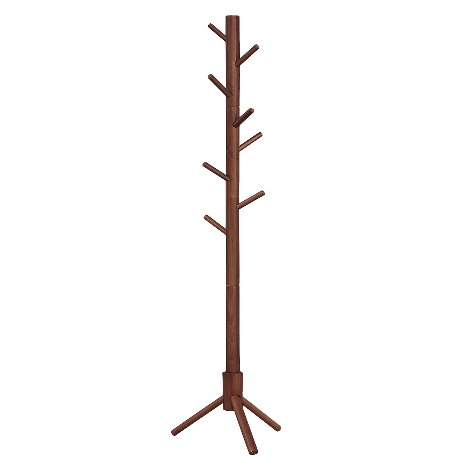 VASAGLE Solid Wood Tree Coat Rack with 8 Hooks for Entryway or Bedroom Storage