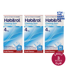 Habitrol Nicotine Gum 4mg Fruit 288ct / 3 Boxes   Exp 2027 Fresh