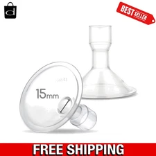 Comfortable 15mm Breast Pump Shields - Compatible with Medela & Lansinoh, 2pcs