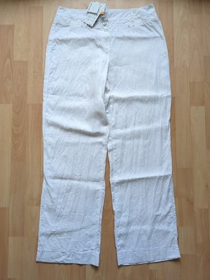 Gerry Weber Leinen Hose Chino weiß Größe 42