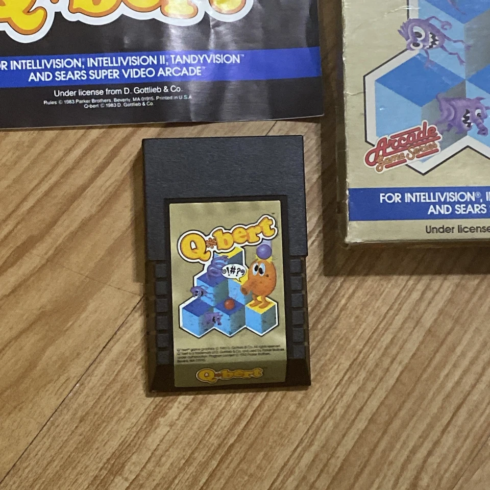 Intellivision Q-Bert Arcade Game Complete Box, Cartridge Manual 1983 Gottlieb - Image 4 of 4