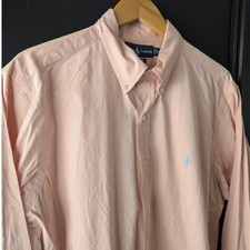 Ralph Lauren Blake Classic Fit Button Down Shirt Peach Long Sleeve Men's Sz XL
