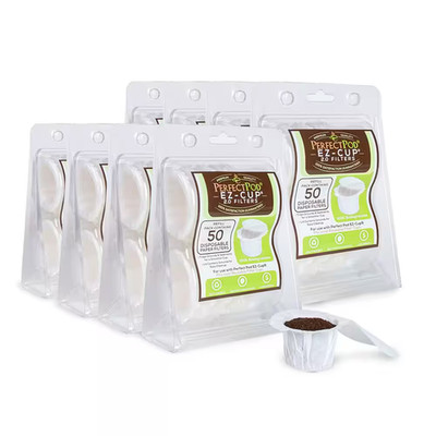 Ez-Cup 2.0 Filters 400Ct Disposable Paper Filters with Patented Lid Design for S