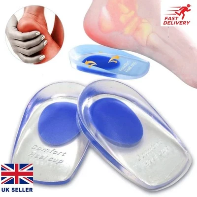 Silicone Heel Support Shoe Pads Gel Orthotic Plantar Care Insert Insoles Cushion