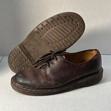 Vtg Dr. Martens Chunky 90s Made in England Leather Oxford Shoes 3 Eye US 7.5