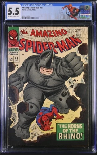 CGC 5.5 Amazing Spider-Man 41. First Appearance of the Rhino. 1966 HOTTEST TITLE