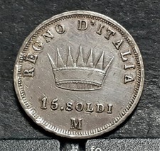 NAPOLEONE I 15 SOLDI 1808 BB+ PERIZIA FOTOGRAFICA NUM. SCALIGERA