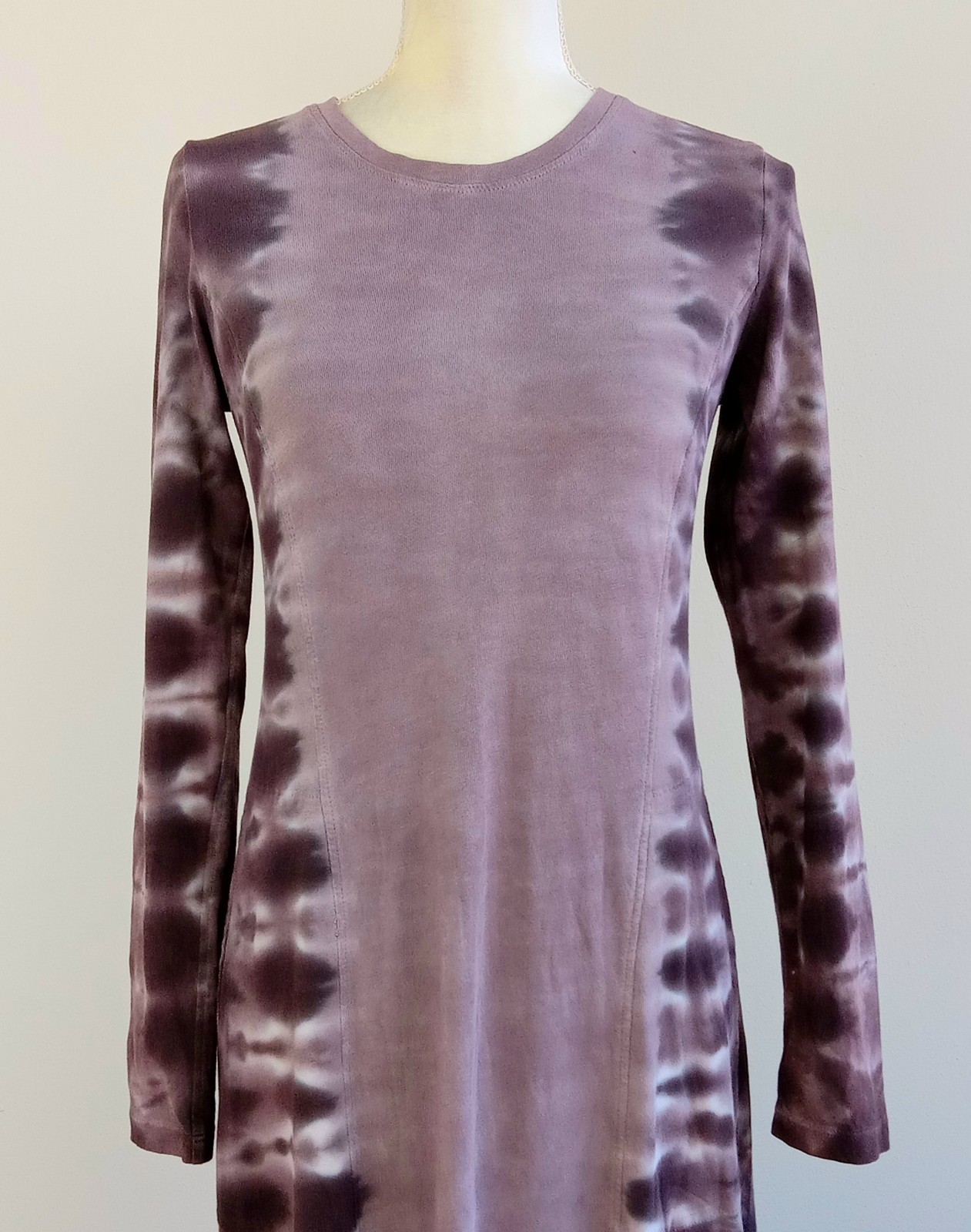 Small RAQUEL ALLEGRA Tie-Dye RHEA Brown COTTON-Knit Long Kaftan T-shirt Dress