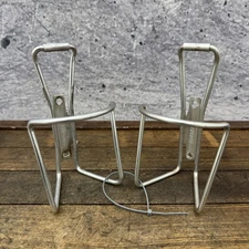 Vintage Araya Alloy Water Bottle Cages Pair Silver Made In Japan 90g Road Bike