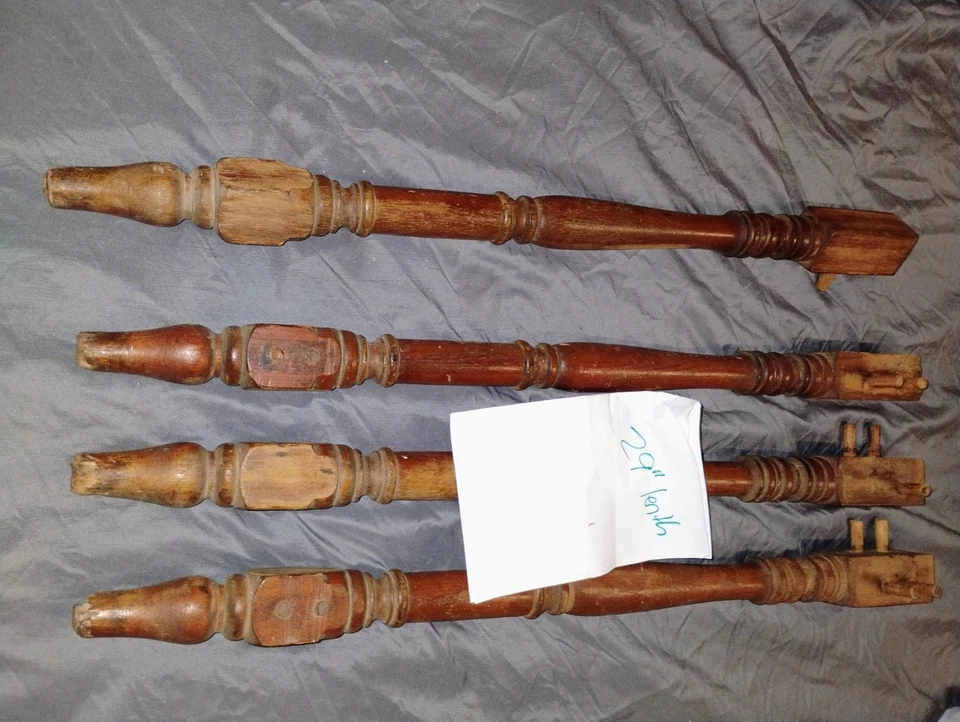 4 husillos/banzadores de madera vintage 29" x 1 3/4" GA43 Foto 2 de 4