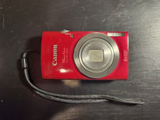 Canon PowerShot ELPH 180 20MP Red Digital Camera Tested w/2 Batteries & Charger