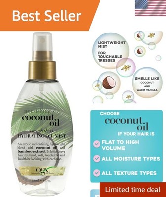 OGX Nourishing + Coconut Oil Weightless Hydrating Oil Hair Mist, Lightweight ...
