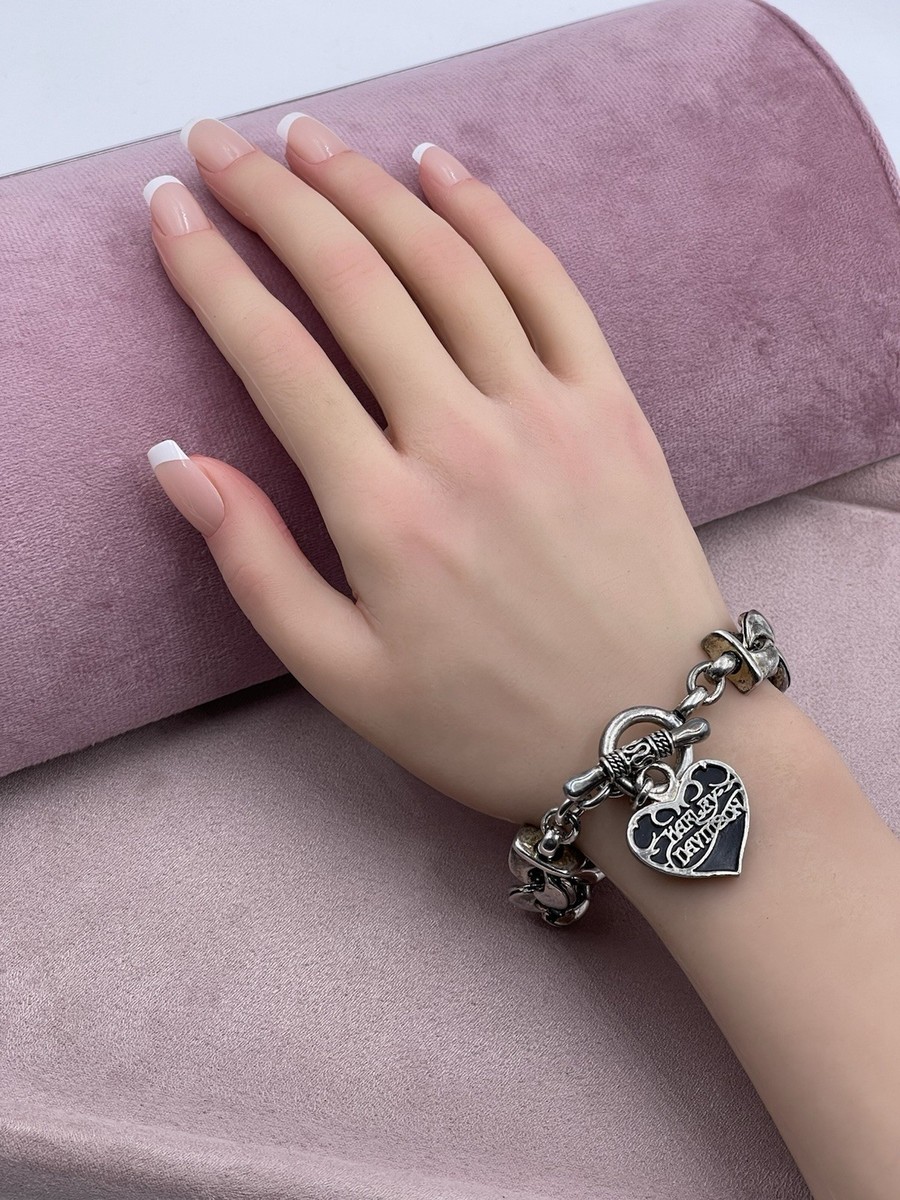 Sterling Silver Harley Davidson Bracelet With Heart Detail 7.5” | eBay