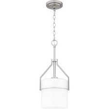Brushed Nickel One Light Mini Pendant from the Seymour Collection