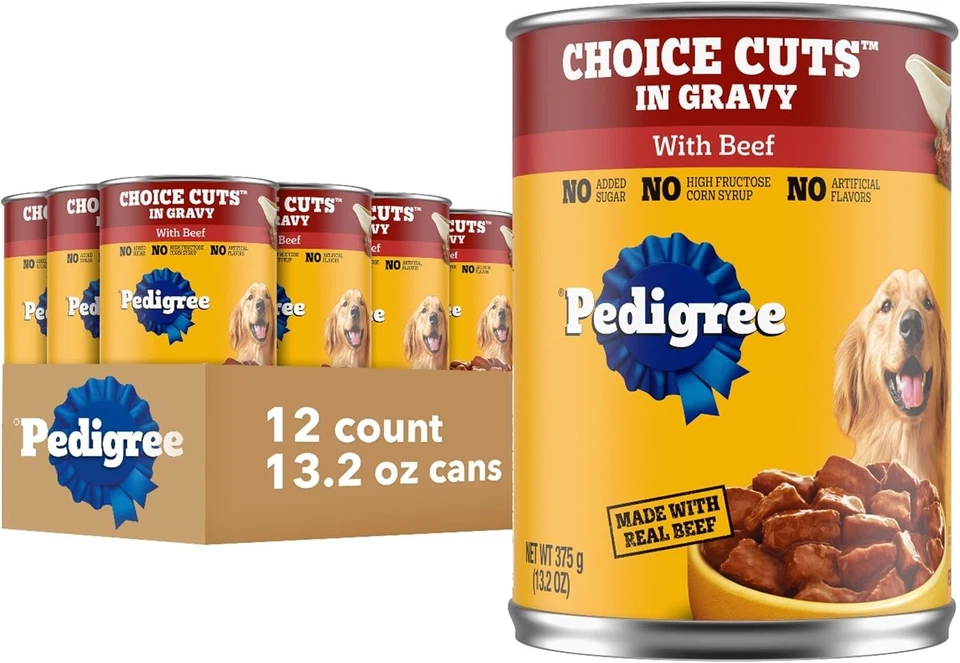 PEDIGREE CHOICE CUTS IN GRAVY Adult Canned Soft Wet Dog Food with Beef, 13.2 oz. - Image 2 of 4