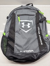 Zaino Under Armour Storm, nero e grigio con finiture e interni verde lime