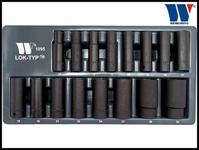 Welzh Werkzeug 1/2 Deep Impact Steckschlüsselsatz 16tlg Lok-Typ funktioniert auf 85% abgerundeten Muttern