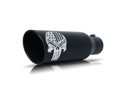 Gibson For Patriot Skull Rolled Edge Angle-Cut Exhaust Tip - Black Ceramic