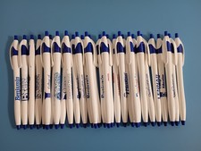 30ct Lot Misprint Retractable Click Pen Javalina White with Blue Trim
