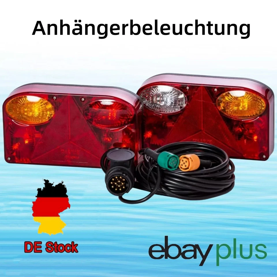 Rückleuchten Set 13 polig 5m verkabelt Anhänger Anhängerbeleuchtung Rücklichter - Bild 2 von 4