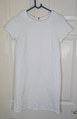 Atmosphere Off White Geometric Textured Sheath Dress Size 6